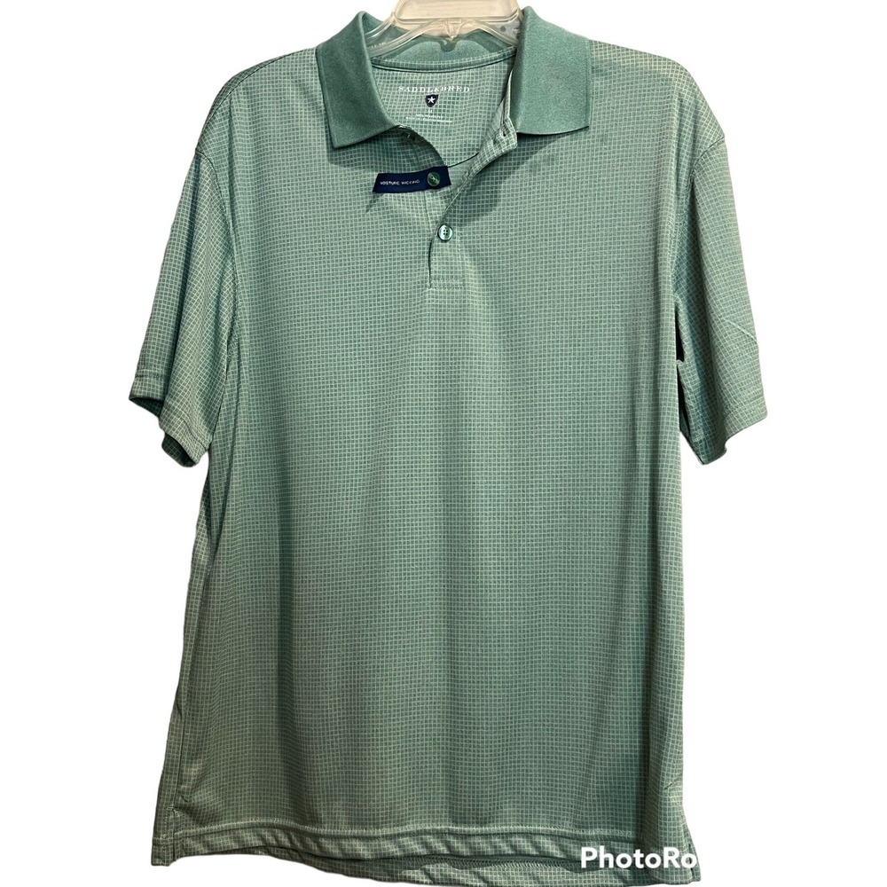 Saddlebred Men's Size M NWT Polo 3 Button Short Sleeve Moisture Wicking
